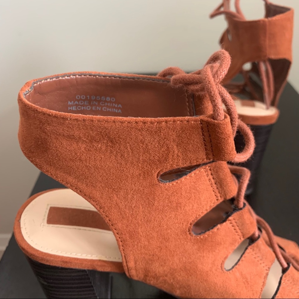 Lace-Up Peep-toe Booties - Picture 4 of 8